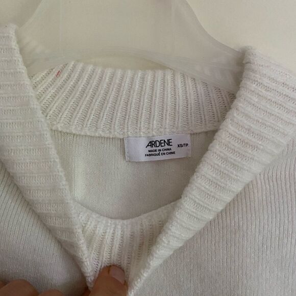 Ardene White Crew Neck Sweater Soft Knit Essential - Picture 3 of 5